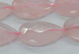 CRQ90 15.5 inches 20*30mm faceted teardrop natural rose quartz beads