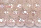 CRQ910 15 inches 6mm faceted round AB-color rose quartz beads