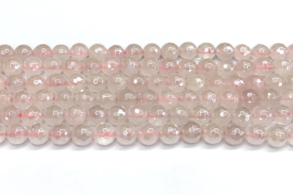 CRQ911 15 inches 8mm faceted round AB-color rose quartz beads