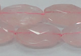 CRQ93 15.5 inches 22*30mm faceted oval natural rose quartz beads