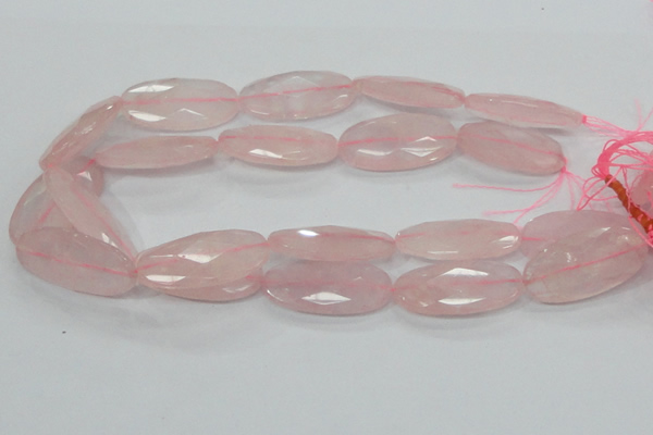 CRQ94 15.5 inches 20*40mm faceted oval natural rose quartz beads