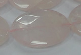 CRQ95 15.5 inches 30*40mm faceted oval natural rose quartz beads