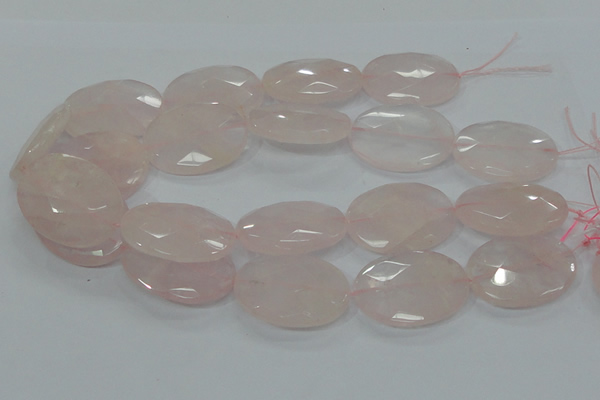 CRQ95 15.5 inches 30*40mm faceted oval natural rose quartz beads