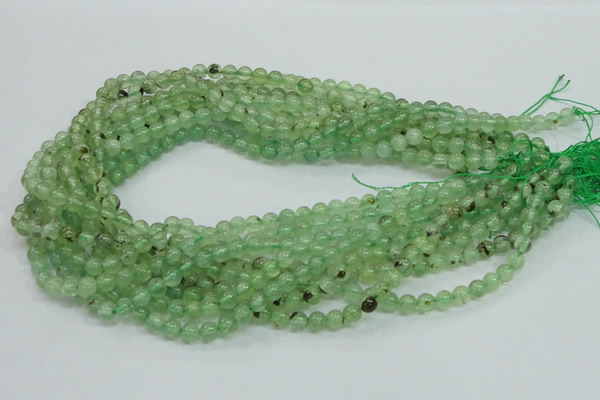 CRU100 15.5 inches 6mm round green rutilated quartz beads wholesale