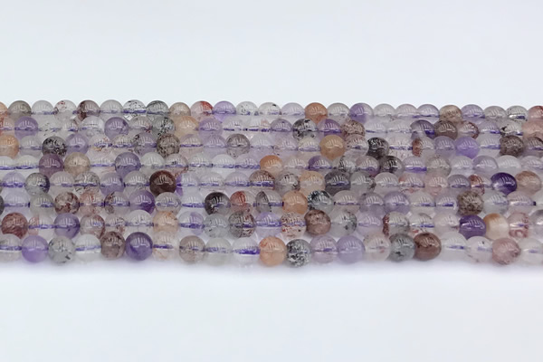 CRU1011 15.5 inches 5mm round mixed rutilated quartz beads