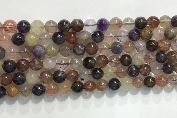 CRU1031 15.5 inches 8mm round mixed rutilated quartz beads wholesale