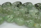 CRU105 15.5 inches 10*14mm teardrop green rutilated quartz beads