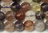 CRU1060 15 inches 6mm round mixed rutilated quartz beads