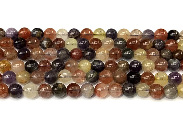 CRU1061 15 inches 8mm round mixed rutilated quartz beads