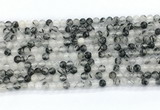 CRU1080 15.5 inches 4mm round black rutilated quartz gemstone beads