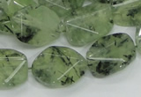 CRU112 15.5 inches 16*20mm faceted freefrom green rutilated quartz beads