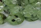 CRU115 15.5 inches 18*25mm faceted oval green rutilated quartz beads