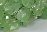 CRU119 15.5 inches 13*17mm faceted freeform green rutilated quartz beads