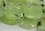 CRU121 15.5 inches 25*25mm faceted square green rutilated quartz beads