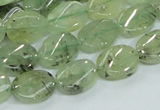 CRU122 15.5 inches 10*14mm twisted oval green rutilated quartz beads