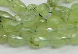 CRU124 15.5 inches 8*12mm faceted teardrop green rutilated quartz beads