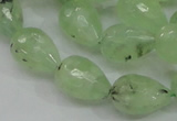 CRU126 15.5 inches 13*19mm faceted teardrop green rutilated quartz beads