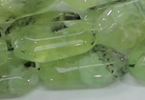 CRU128 15.5 inches 17*33mm faceted rectangle green rutilated quartz beads