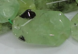 CRU129 15.5 inches 22*38mm faceted rectangle green rutilated quartz beads