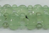 CRU135 13*18mm oval & round double drilled green rutilated quartz beads