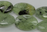 CRU140 15.5 inches 20*30mm faceted oval green rutilated quartz beads