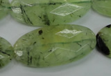 CRU141 15.5 inches 20*40mm faceted oval green rutilated quartz beads