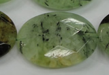 CRU142 15.5 inches 30*40mm faceted oval green rutilated quartz beads