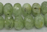 CRU143 15.5 inches 13*18mm faceted rondelle green rutilated quartz beads