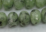 CRU144 15.5 inches 15*20mm faceted rondelle green rutilated quartz beads