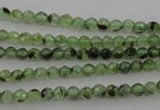 CRU150 15.5 inches 4mm faceted round green rutilated quartz beads