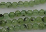 CRU152 15.5 inches 8mm faceted round green rutilated quartz beads