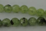 CRU153 15.5 inches 10mm faceted round green rutilated quartz beads