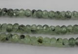 CRU161 15.5 inches 4*6mm faceted rondelle green rutilated quartz beads