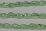 CRU170 15.5 inches 6*10mm faceted teardrop green rutilated quartz beads