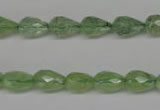 CRU171 15.5 inches 7*10mm faceted teardrop green rutilated quartz beads