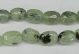 CRU178 8*10mm – 10*14mm faceted nuggets green rutilated quartz beads