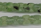 CRU180 Top-drilled 10*12mm bone green rutilated quartz beads