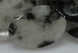 CRU19 15.5 inches 22*30mm faceted oval black rutilated quartz beads