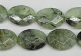 CRU190 15.5 inches 15*20mm faceted oval green rutilated quartz beads