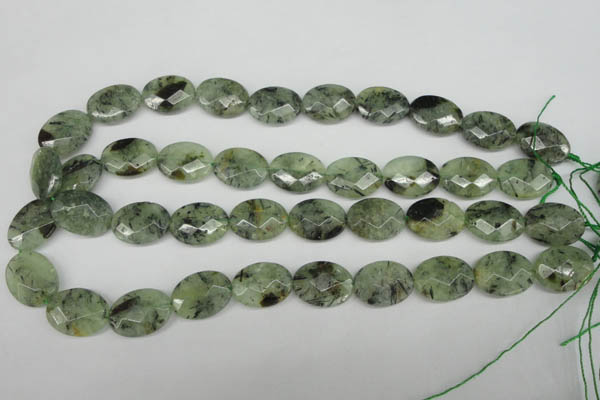 CRU190 15.5 inches 15*20mm faceted oval green rutilated quartz beads