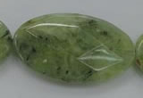 CRU192 15.5 inches 30*50mm faceted oval green rutilated quartz beads