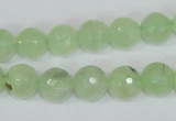 CRU204 15.5 inches 14mm faceted round green rutilated quartz beads