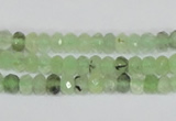 CRU205 15.5 inches 4*6mm faceted rondelle green rutilated quartz beads