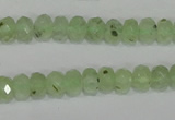 CRU206 15.5 inches 5*8mm faceted rondelle green rutilated quartz beads