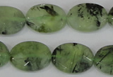 CRU208 15.5 inches 15*20mm faceted oval green rutilated quartz beads