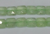 CRU212 15 inches 10*10mm faceted square green rutilated quartz beads