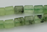 CRU225 15.5 inches 9*11mm tube green rutilated quartz beads