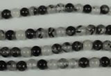 CRU301 15.5 inches 5mm round black rutilated quartz beads