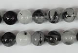 CRU304 15.5 inches 10mm round black rutilated quartz beads