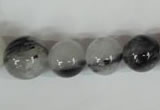 CRU321 15.5 inches 8mm - 16mm round black rutilated quartz beads